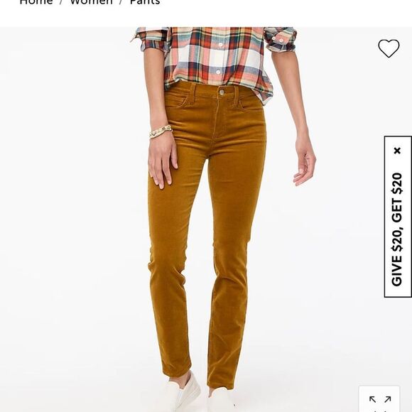 JCrew factory 9 inch mid rise corduroy pant 25 - Picture 6 of 6